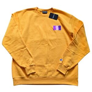 The Hundreds x‎ Champion Crewneck Sweatshirt Yellow Lightning Bolt Logo